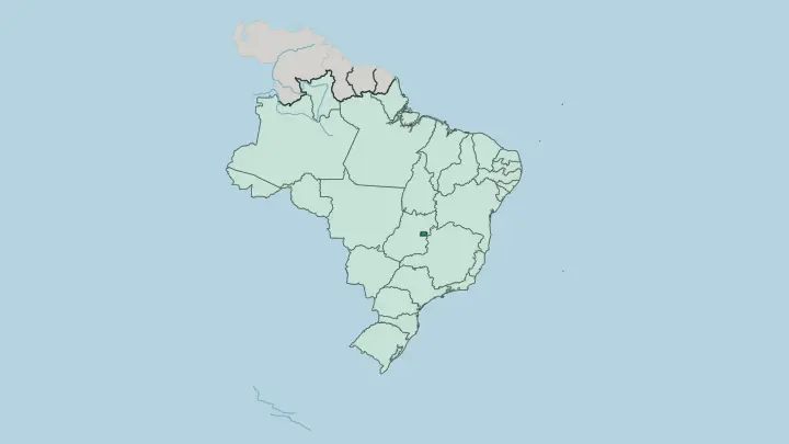 Map of Federal District in Brazil