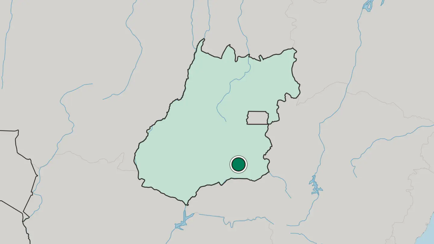 Map of Caldas Novas in Brazil