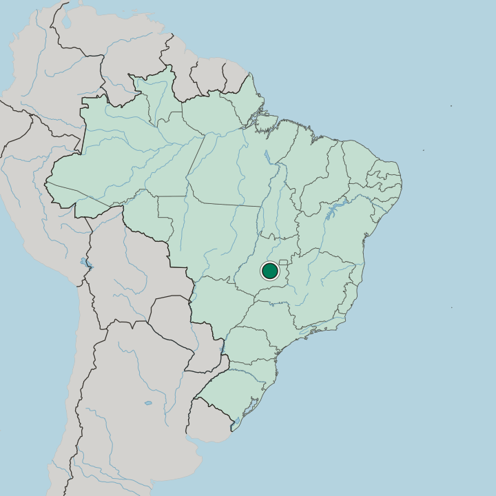 Map showing Goiânia — In Brazil