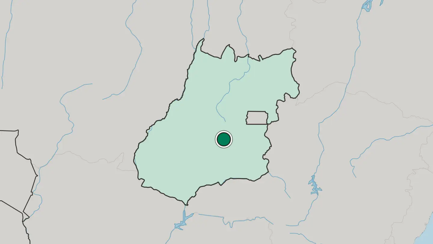 Map of Goiânia in Brazil