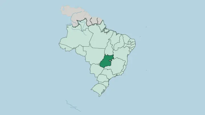 Map of Goiás in Brazil