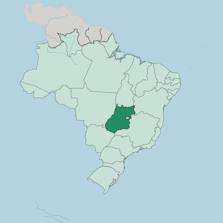 Map showing Goiás — In Brazil