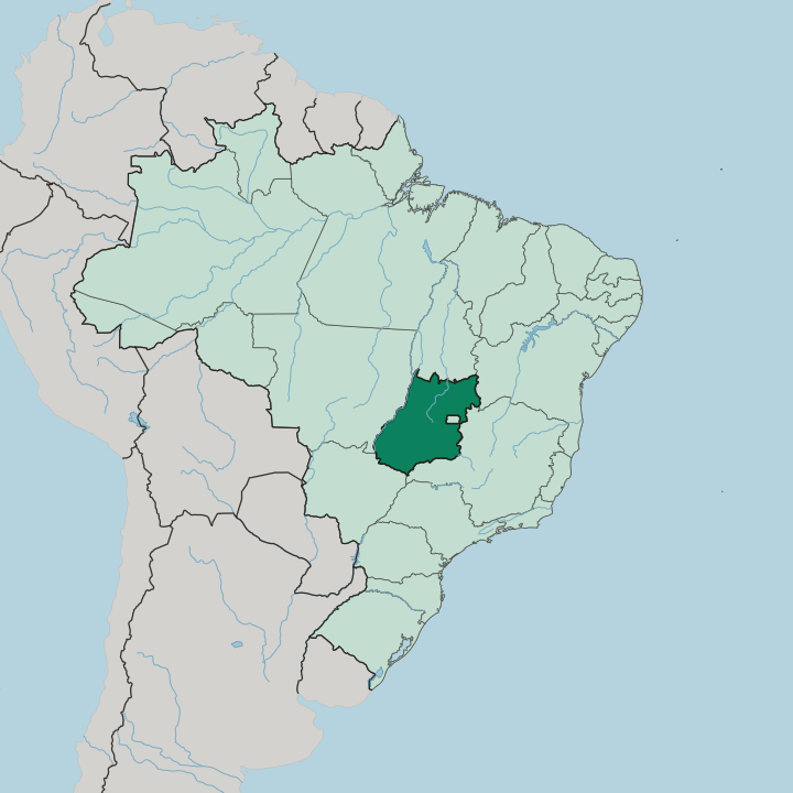 Map showing Goiás — In Brazil