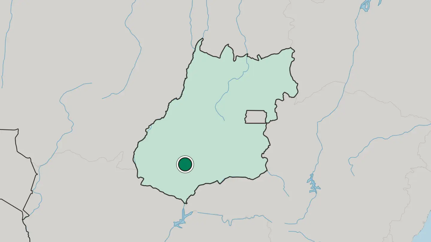 Map of Rio Verde in Brazil