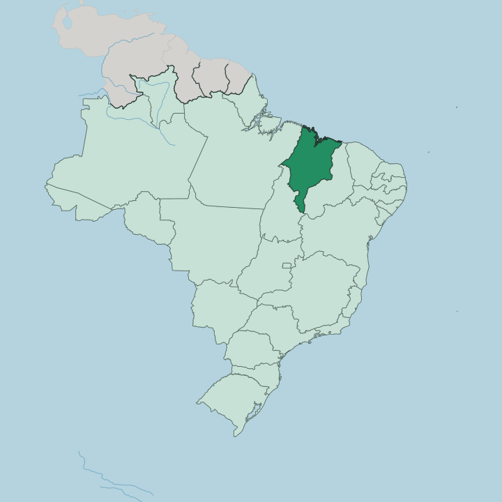 Map showing Maranhão — In Brazil