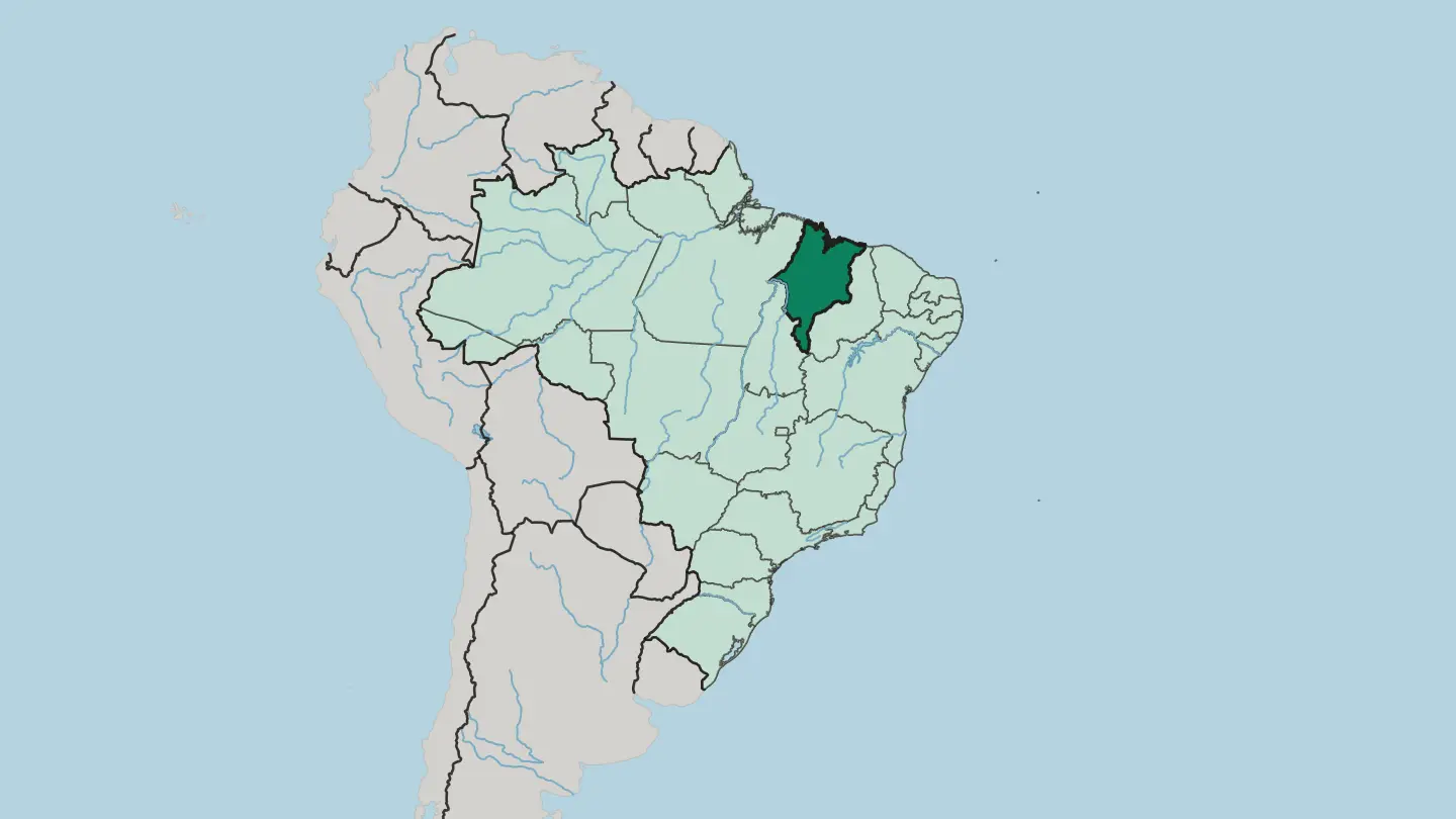 Map of Maranhão in Brazil