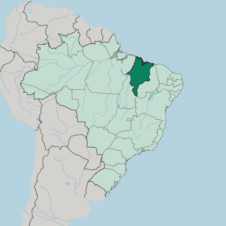Map showing Maranhão — In Brazil