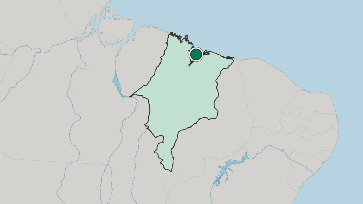 Map of São Luís in Brazil