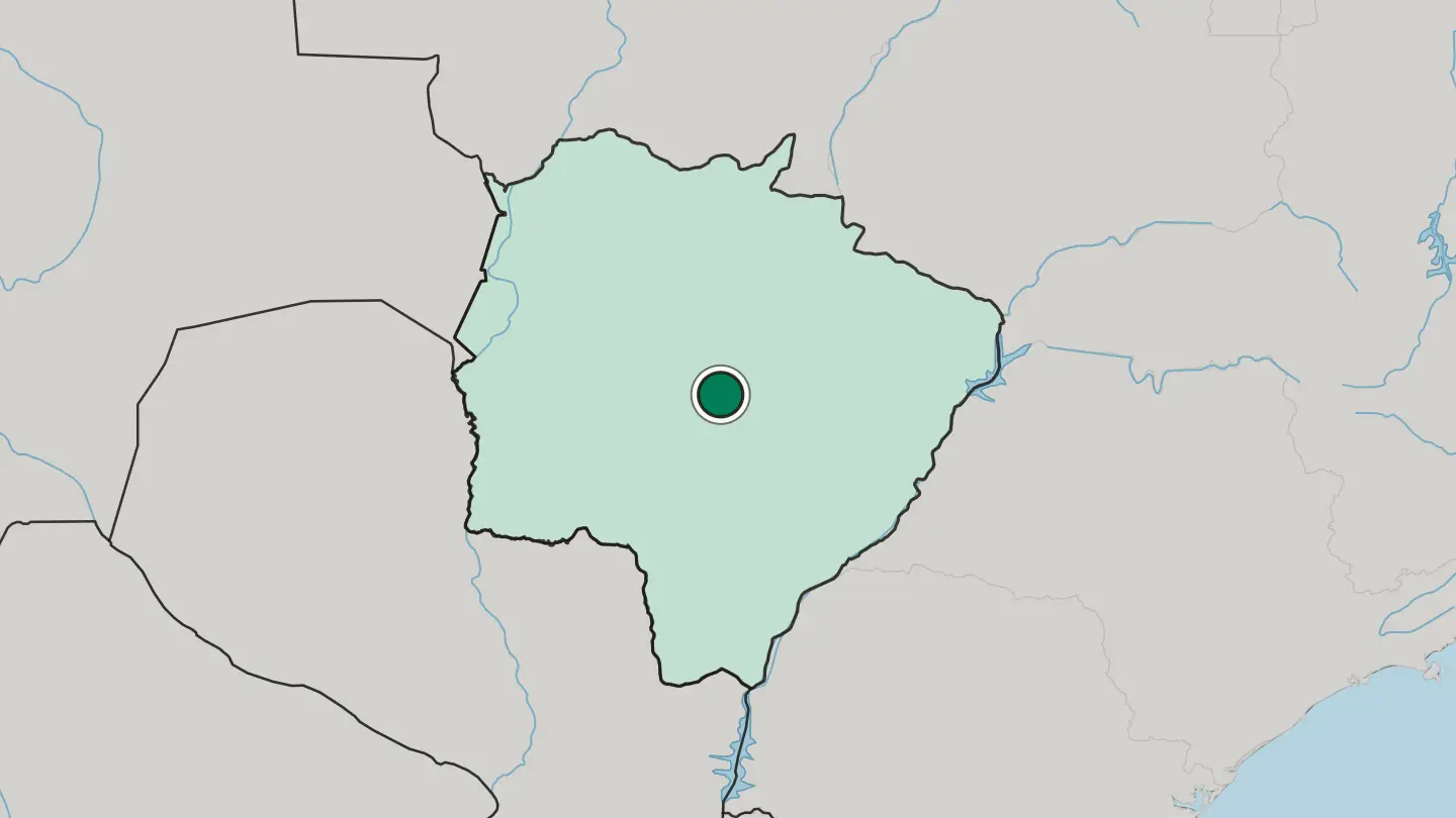 Map of Campo Grande in Brazil