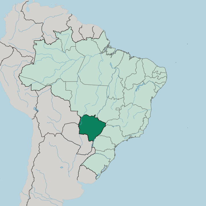 Map showing Mato Grosso do Sul — In Brazil