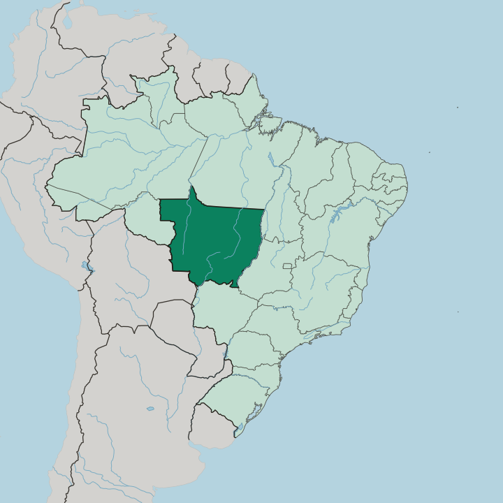 Map showing Mato Grosso — In Brazil