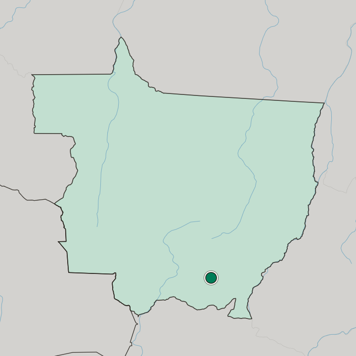 Map showing Rondonópolis — In Mato Grosso