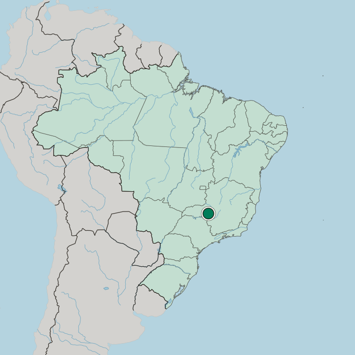 Map showing Araxá — In Brazil