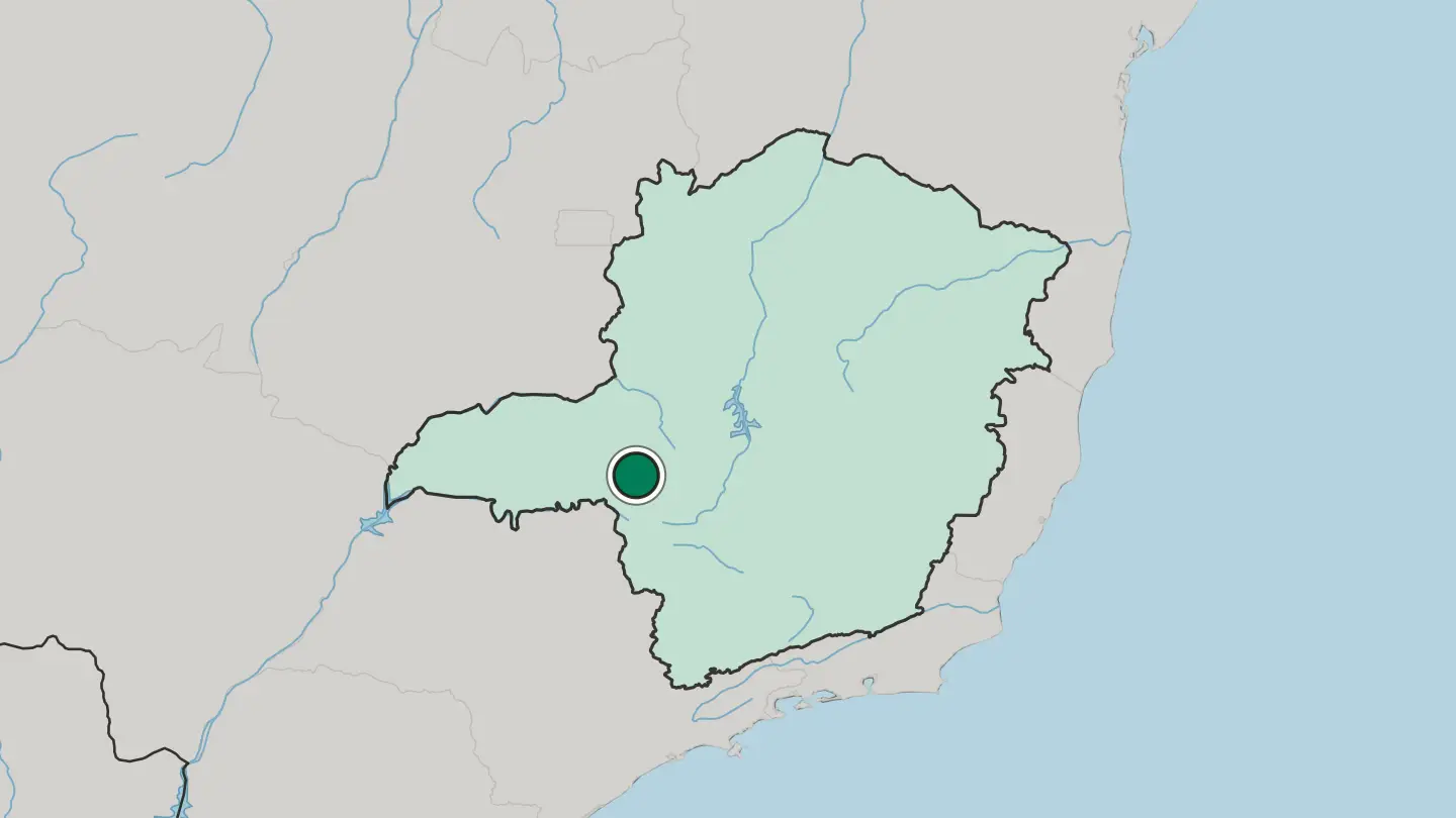 Map of Araxá in Brazil