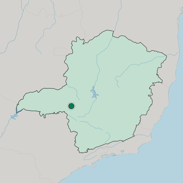 Map showing Araxá — In Minas Gerais