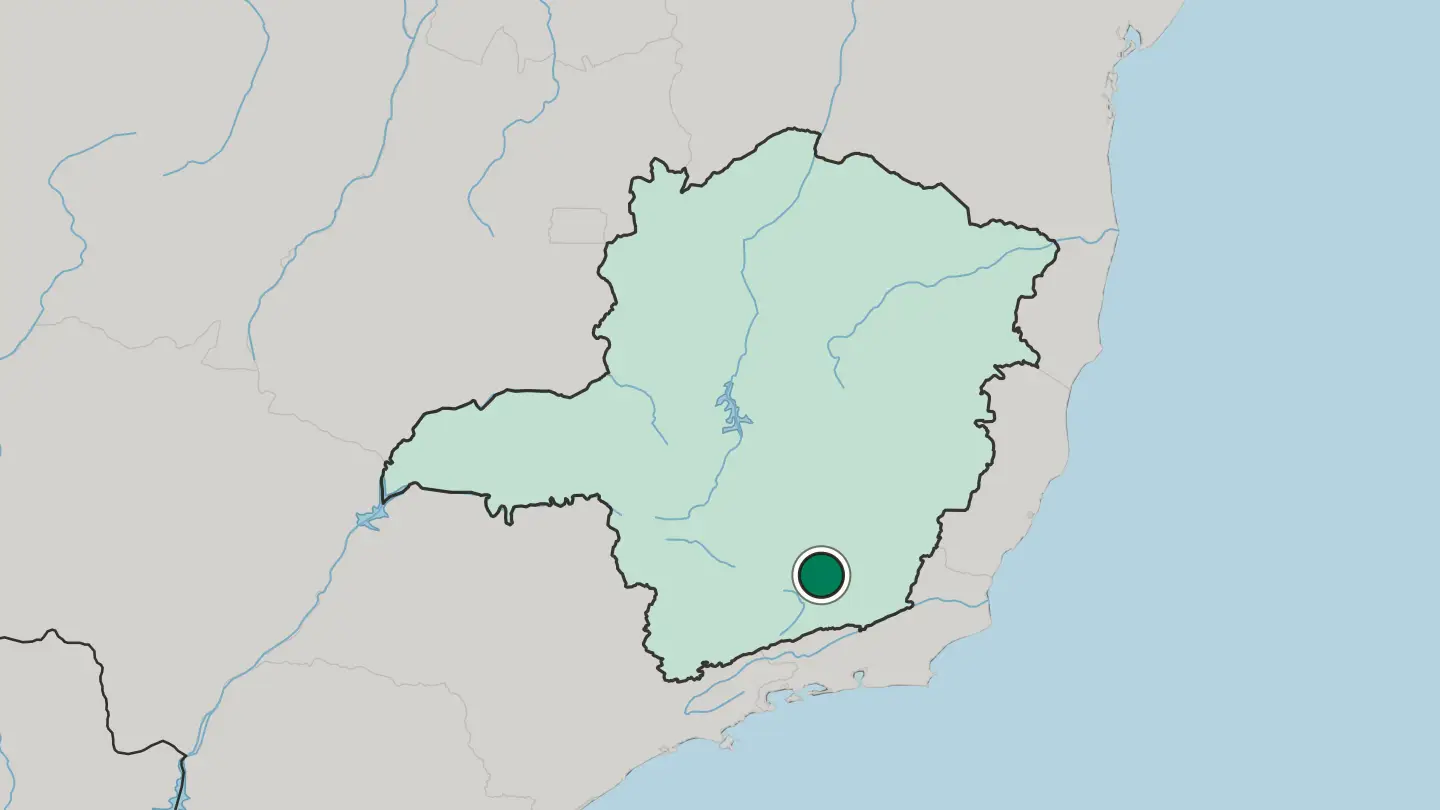 Map of Barbacena in Brazil