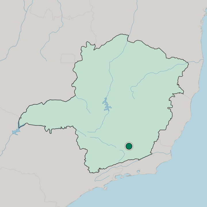 Map showing Barbacena — In Minas Gerais