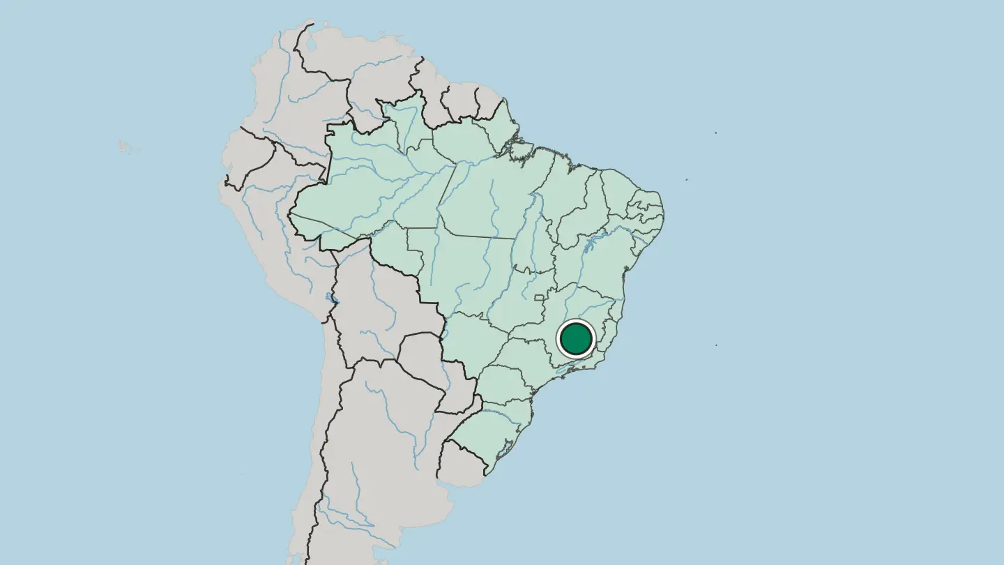 Map of Belo Horizonte in Brazil