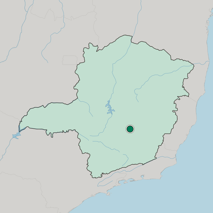 Map showing Belo Horizonte — In Minas Gerais