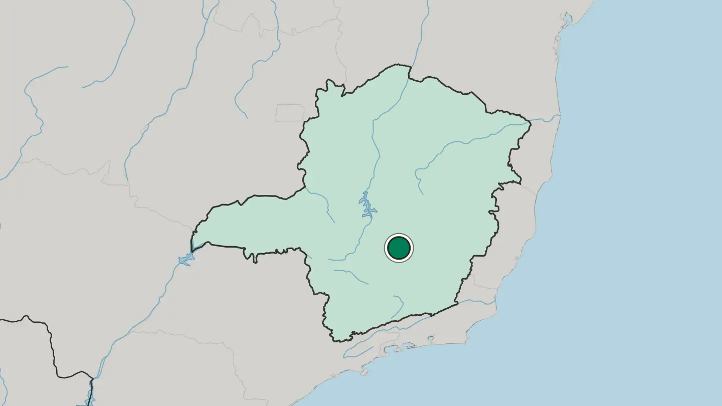Map of Betim in Brazil
