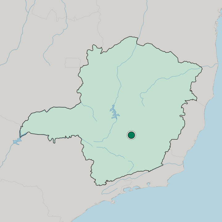 Map showing Betim — In Minas Gerais