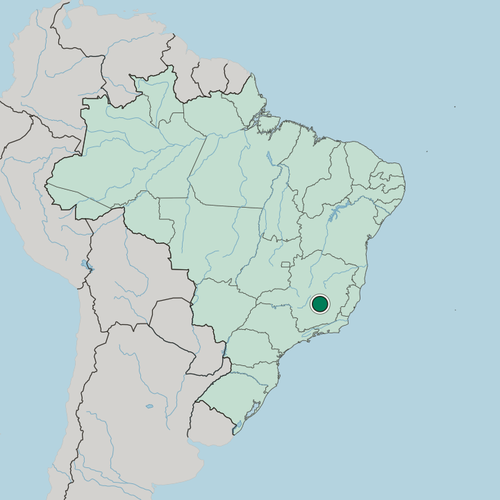 Map showing Contagem — In Brazil