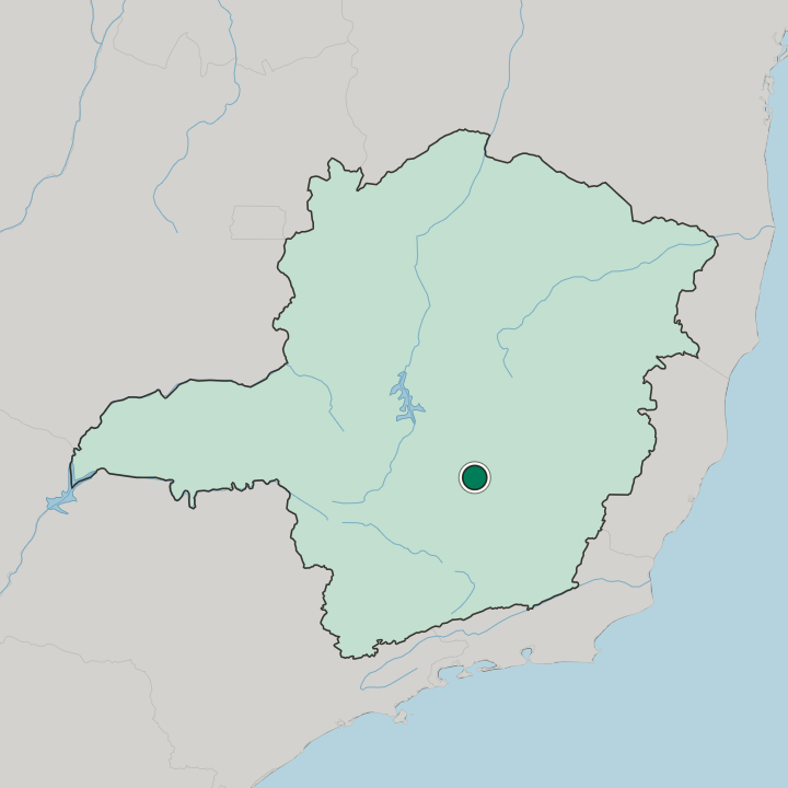 Map showing Contagem — In Minas Gerais