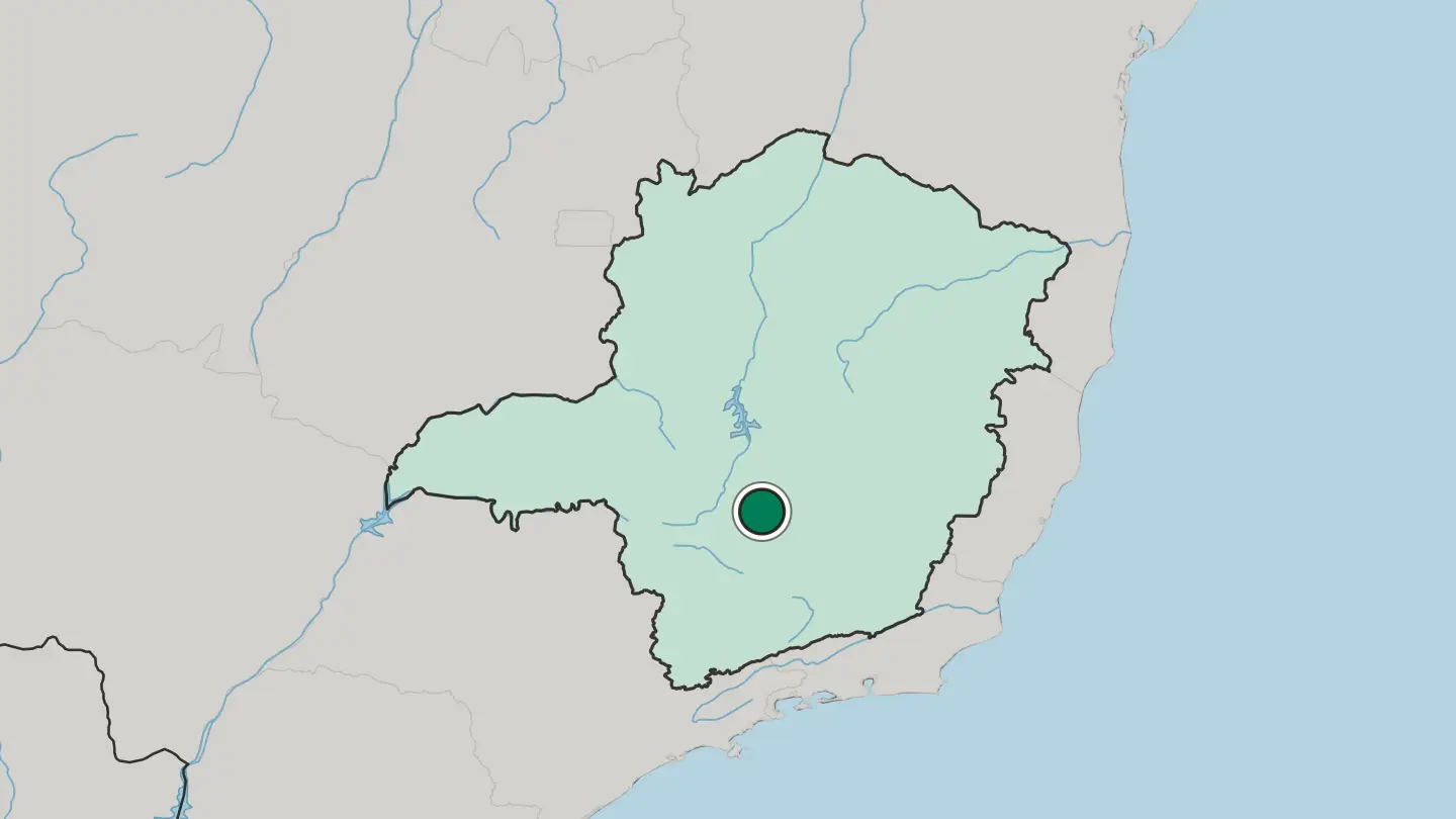 Map of Divinópolis in Brazil