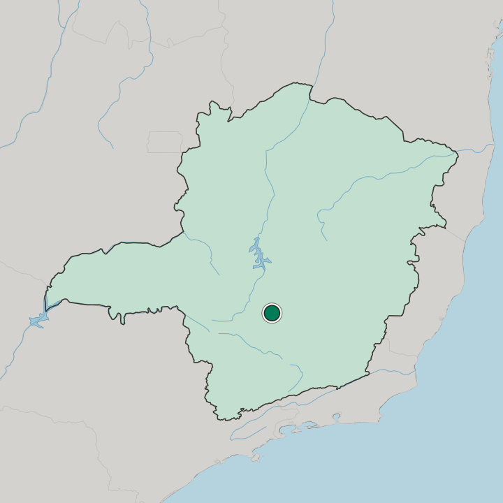 Map showing Divinópolis — In Minas Gerais