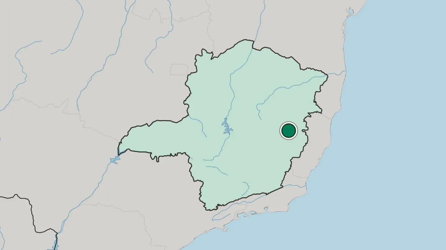 Map of Governador Valadares in Brazil