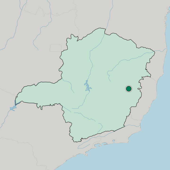 Map showing Governador Valadares — In Minas Gerais