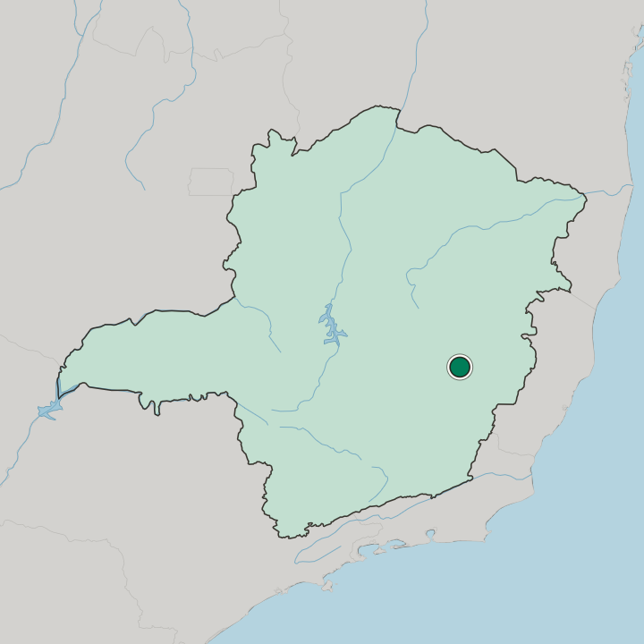 Map showing Ipatinga — In Minas Gerais