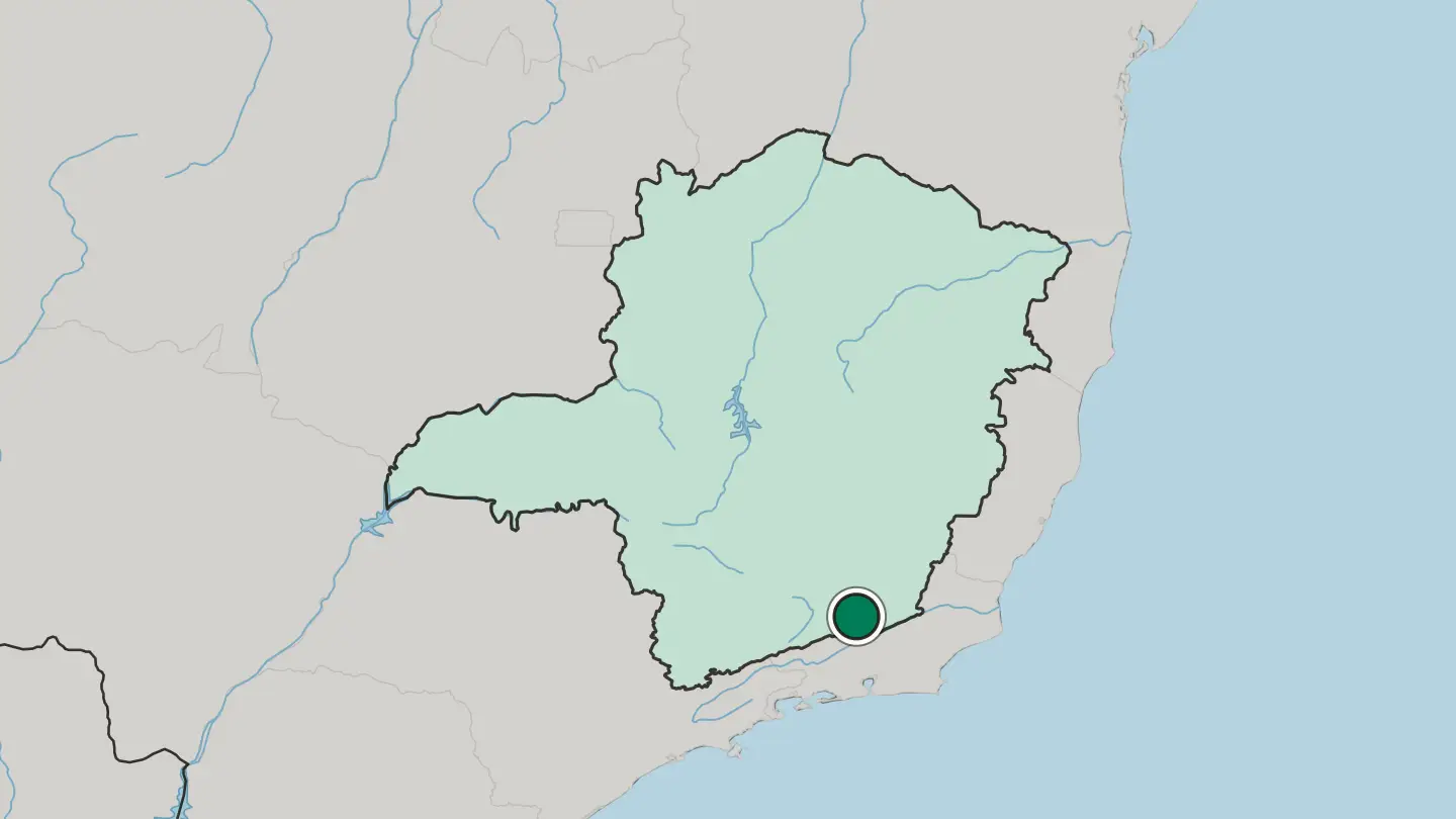 Map of Juiz de Fora in Brazil