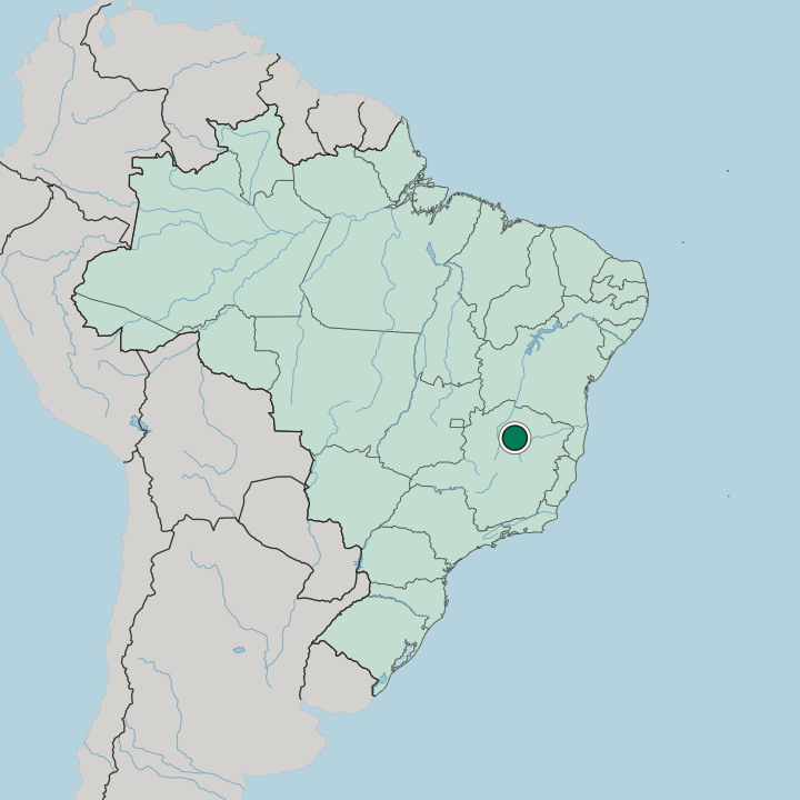 Map showing Montes Claros — In Brazil