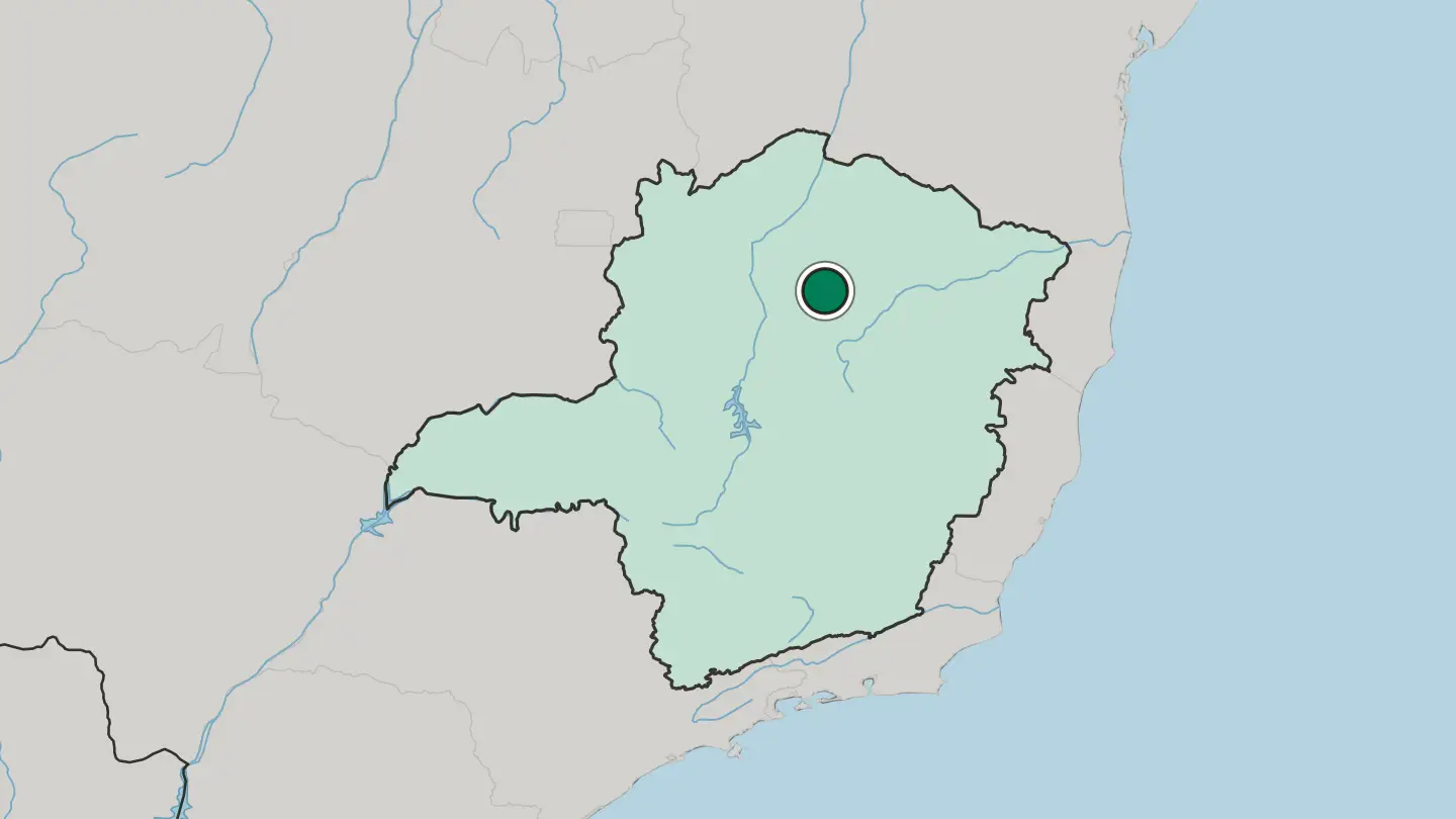 Map of Montes Claros in Brazil