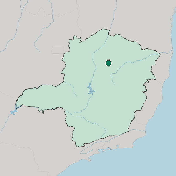 Map showing Montes Claros — In Minas Gerais