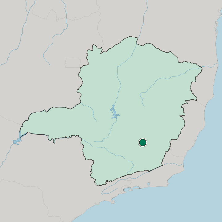Map showing Ouro Preto — In Minas Gerais