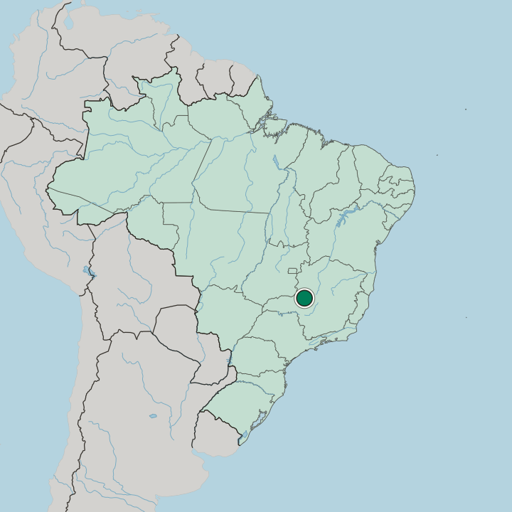 Map showing Patos de Minas — In Brazil