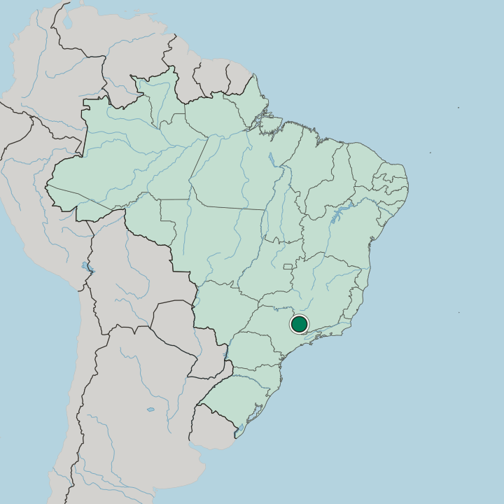 Map showing Poços de Caldas — In Brazil