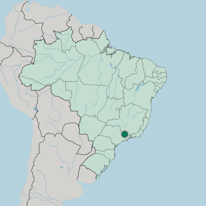 Map showing Pouso Alegre — In Brazil