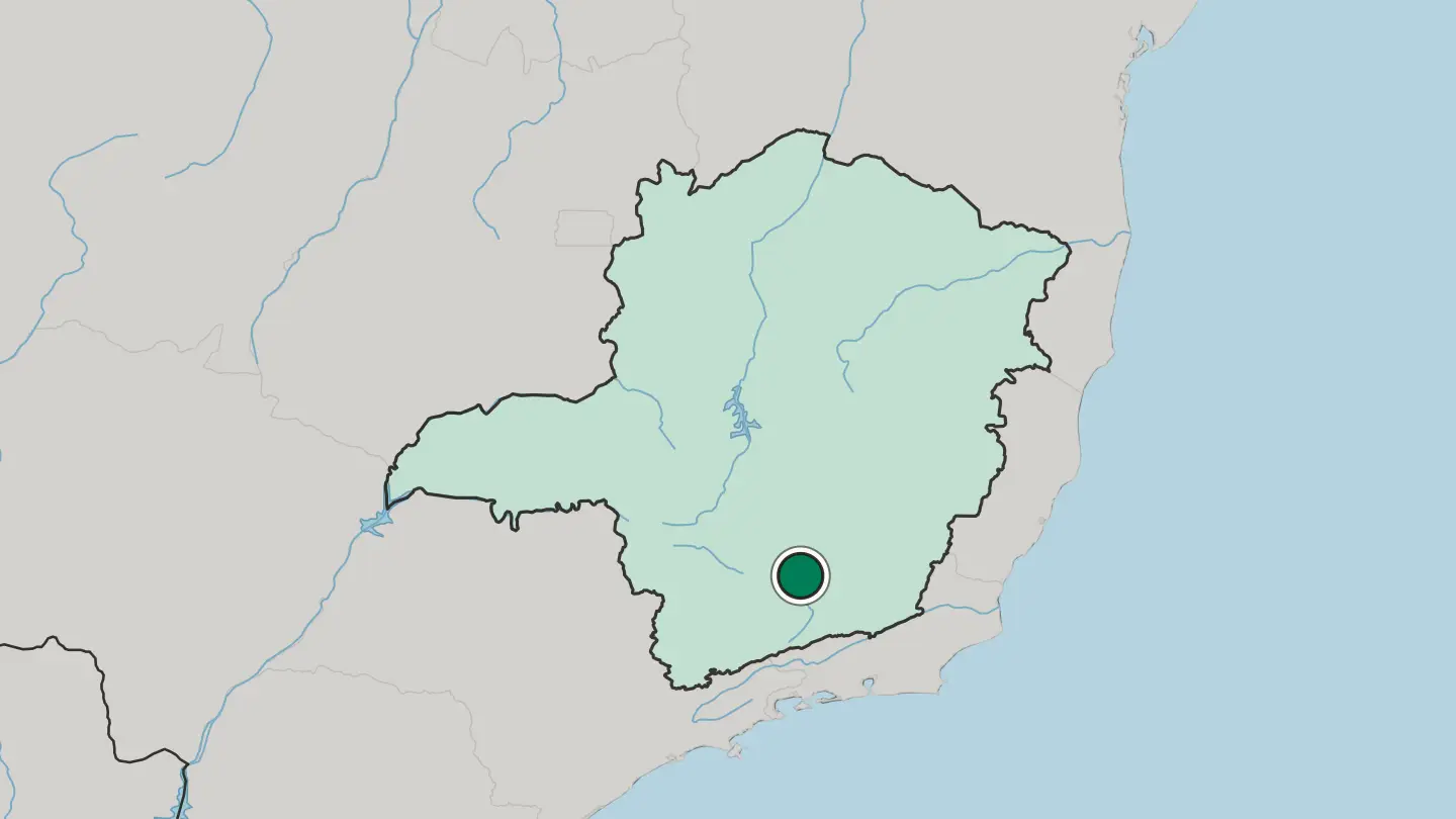 Map of São João del Rei in Brazil