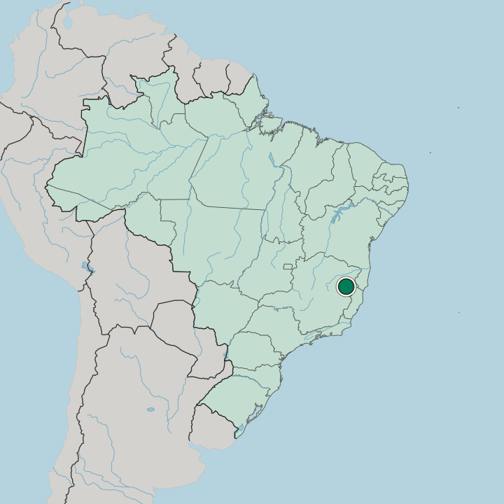 Map showing Teófilo Otoni — In Brazil