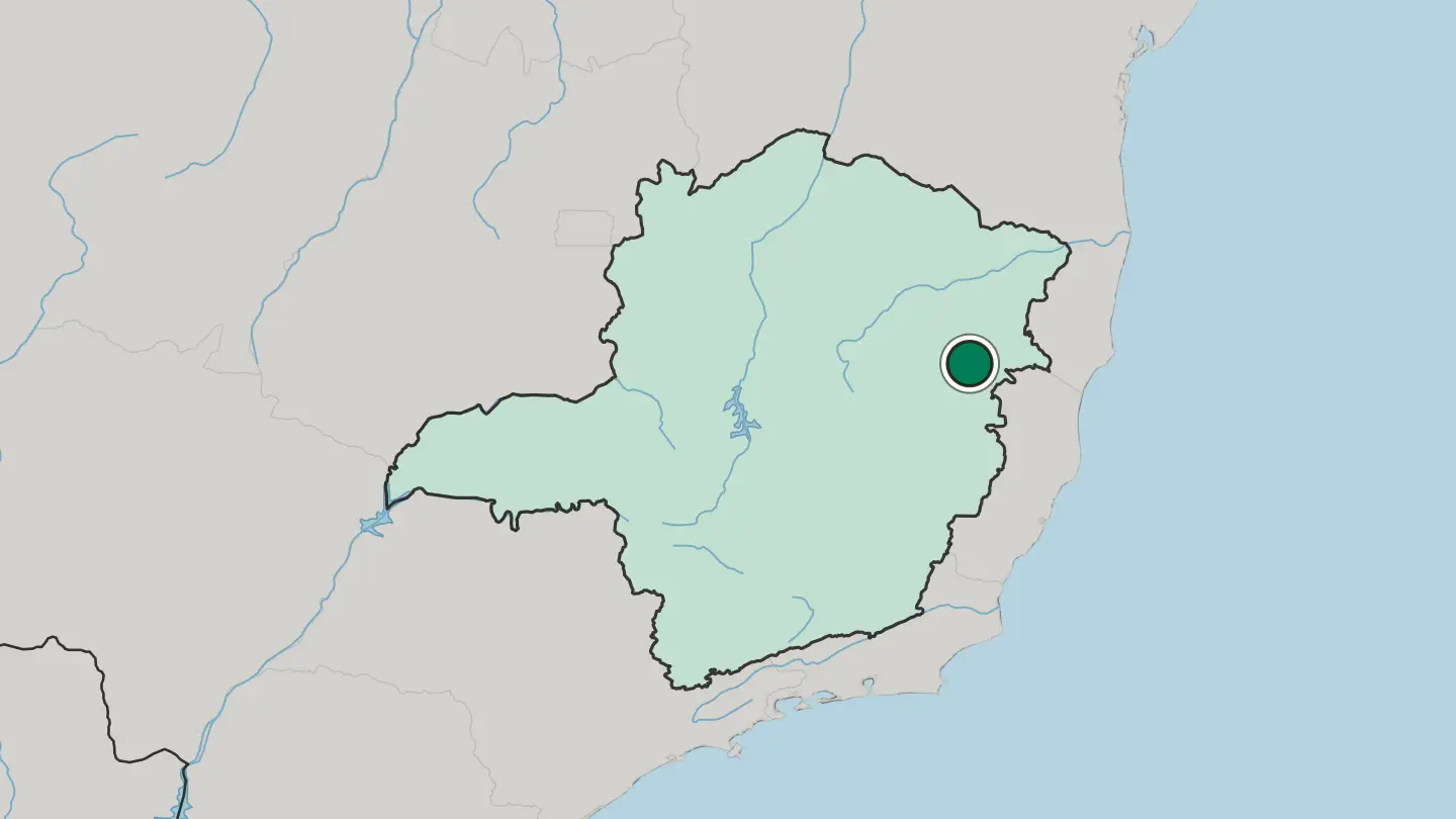 Map of Teófilo Otoni in Brazil
