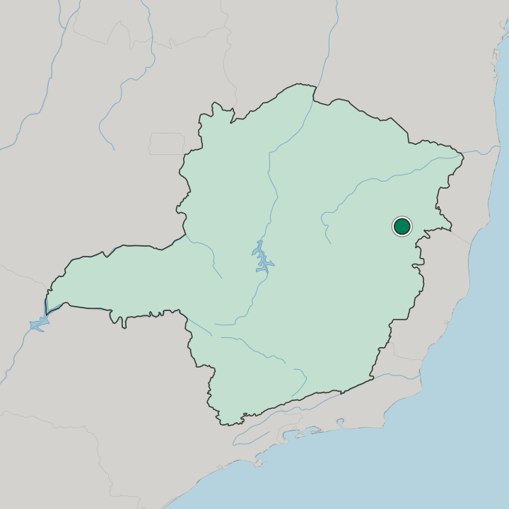 Map showing Teófilo Otoni — In Minas Gerais