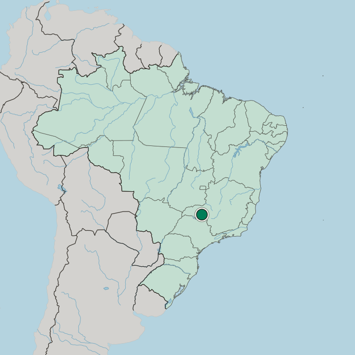 Map showing Uberaba — In Brazil