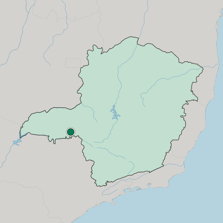 Map showing Uberaba — In Minas Gerais