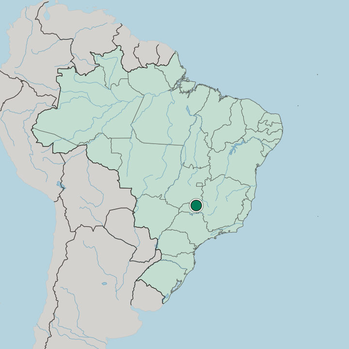 Map showing Uberlândia — In Brazil