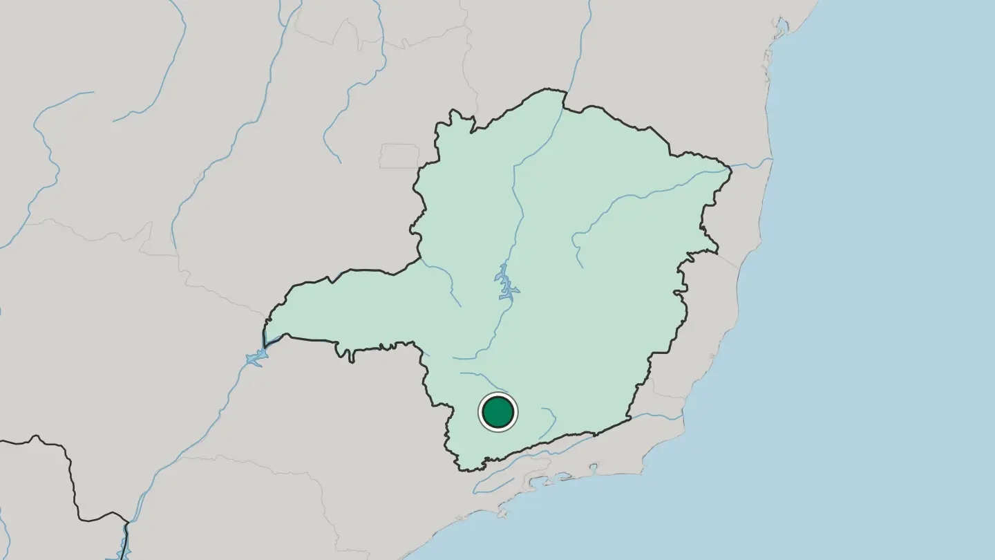 Map of Varginha in Brazil