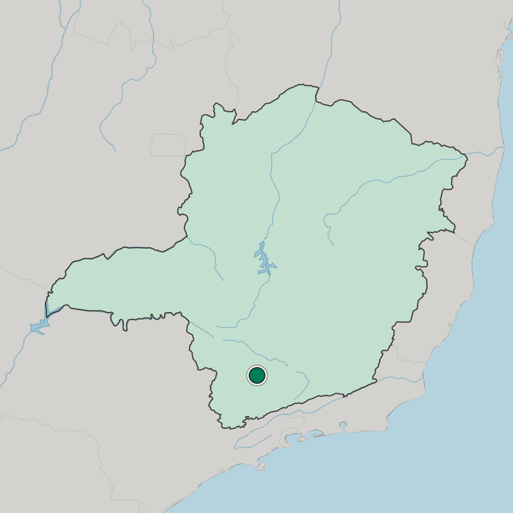 Map showing Varginha — In Minas Gerais