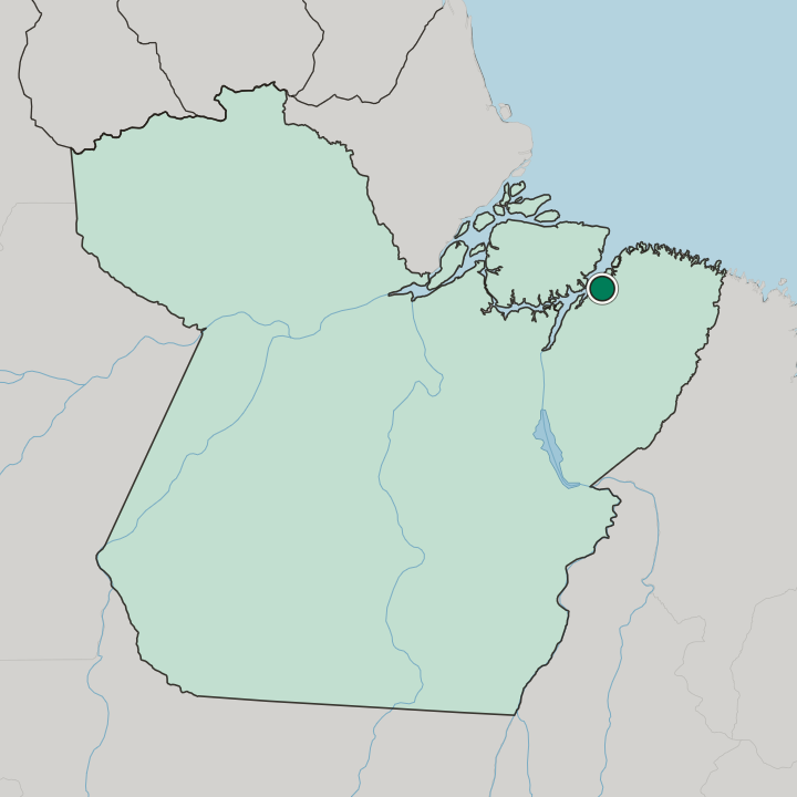 Map showing Cidade Velha — In Pará